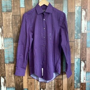 Van Heusen blue Hawaii slim stretch button down top